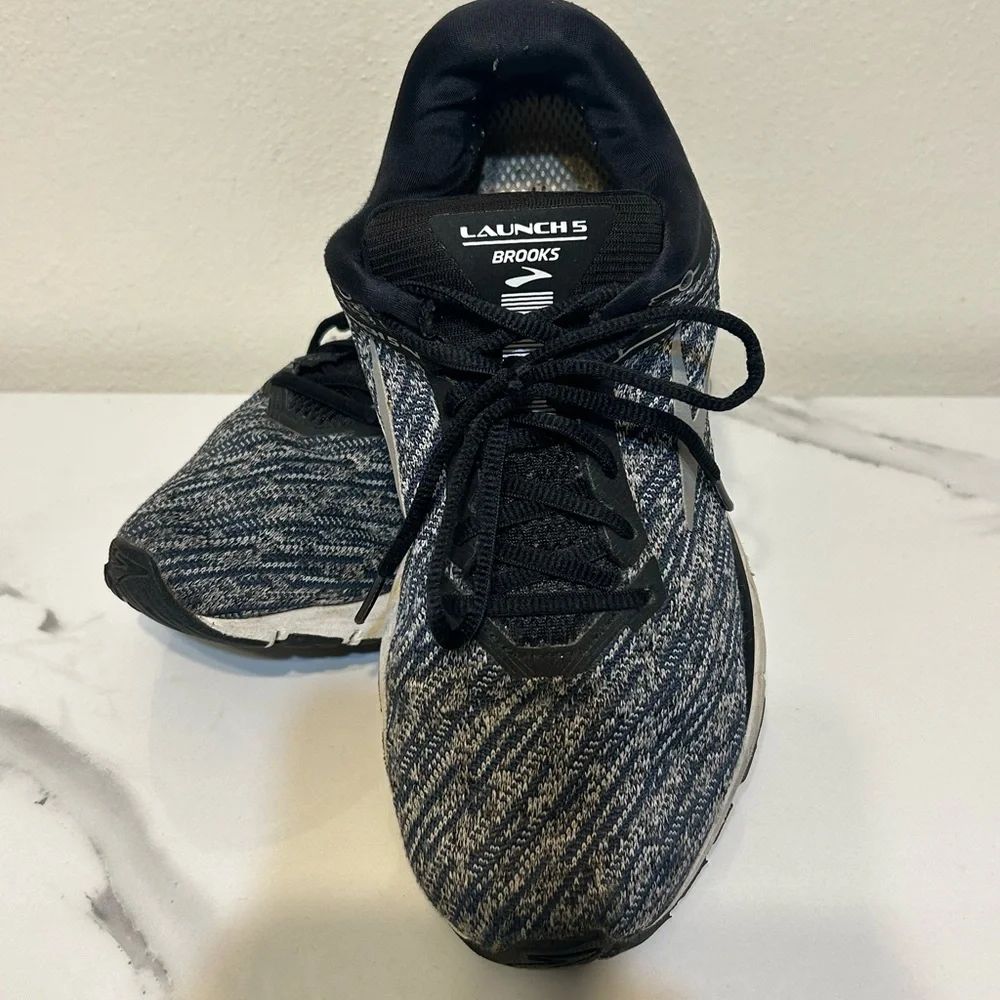 Brooks Launch 5 Grey Black Knit Women’s Running Shoes Size 10.5 B‎